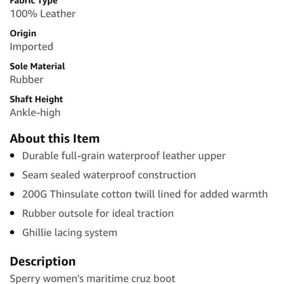 Sperry Top Sider Women's Maritime Cruz Leather Ankle Boots Black Size 7 - Picture 2 of 9